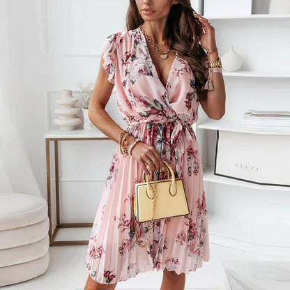Dames Bloemenjurk Zomer Midi Jurk Floral Print - StudioMarella