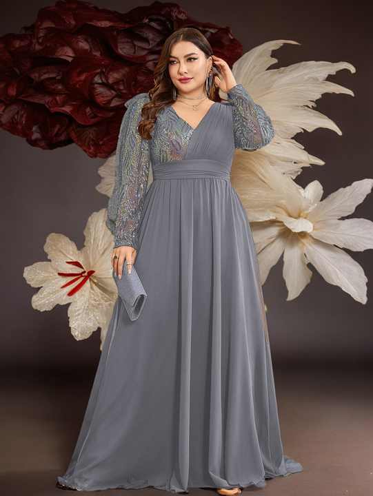 Formele Bruidsjurk Lange Mouwen Maxi Damesjurk Elegant - StudioMarella