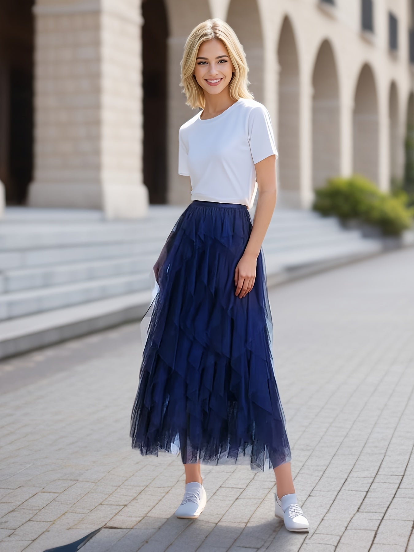 Dames Maxi Rok Gelaagd voor Lente en Zomer