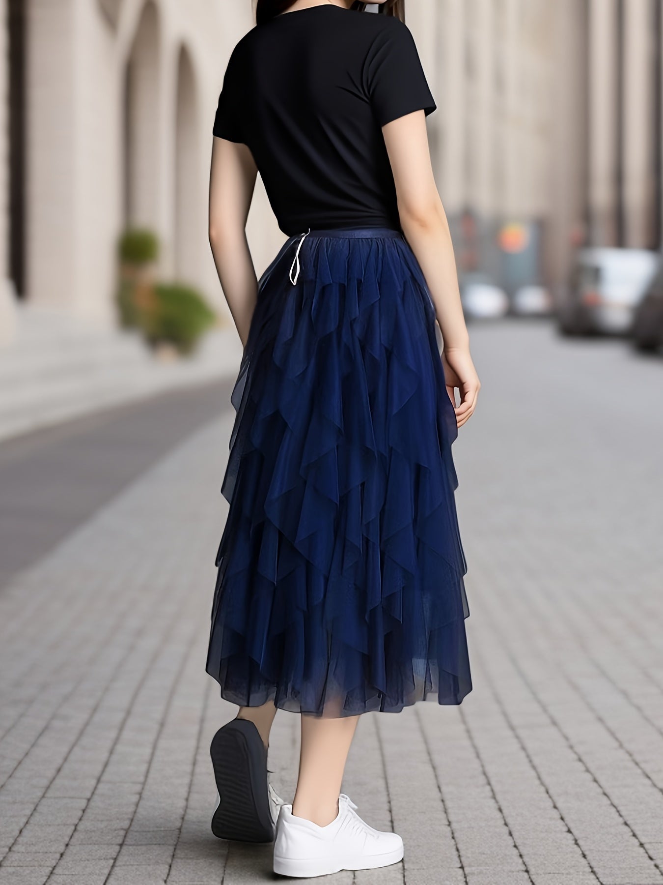 Dames Maxi Rok Gelaagd voor Lente en Zomer