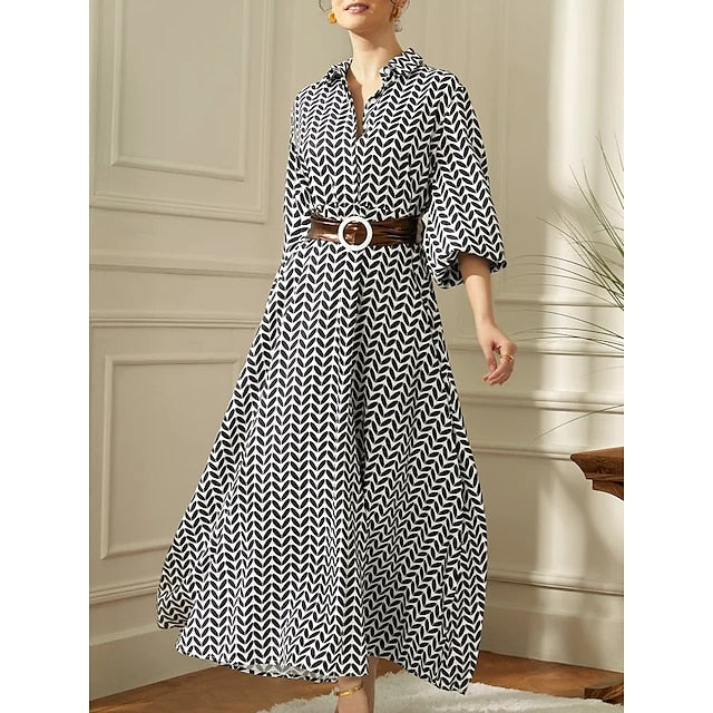 Dames Geometrisch Maxi Zomerjurk - Nola