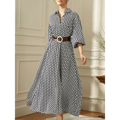 Dames Geometrisch Maxi Zomerjurk - Nola