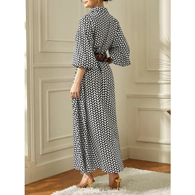 Dames Geometrisch Maxi Zomerjurk - Nola