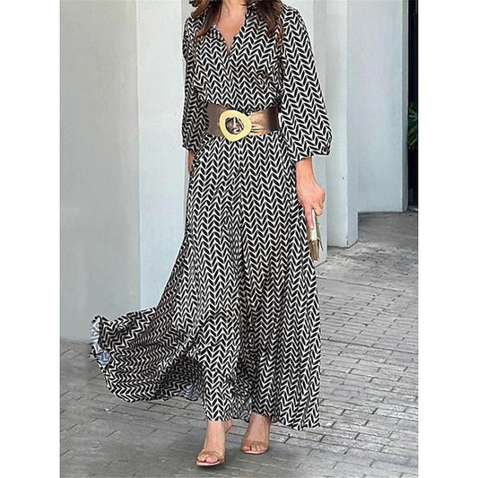 Dames Maxijurk Zomer Geometrische Print Jurk voor Vrouw - StudioMarella