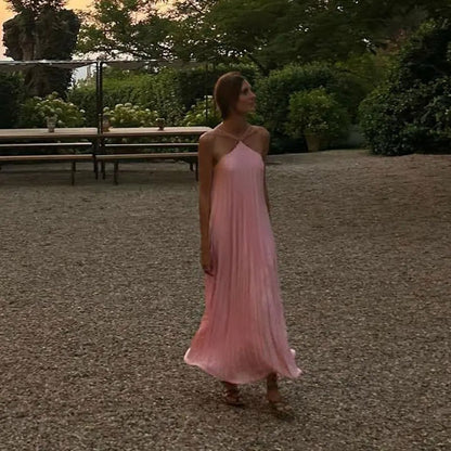 Dames Geplisseerde Halterjurk Elegant Voor Feestelijke Gelegenheden - Amélie
