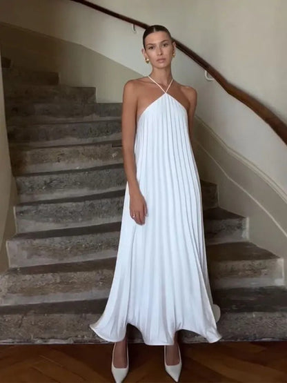 Dames Feestjurk Halterjurk Geplisseerd Elegant voor Vrouw - StudioMarella