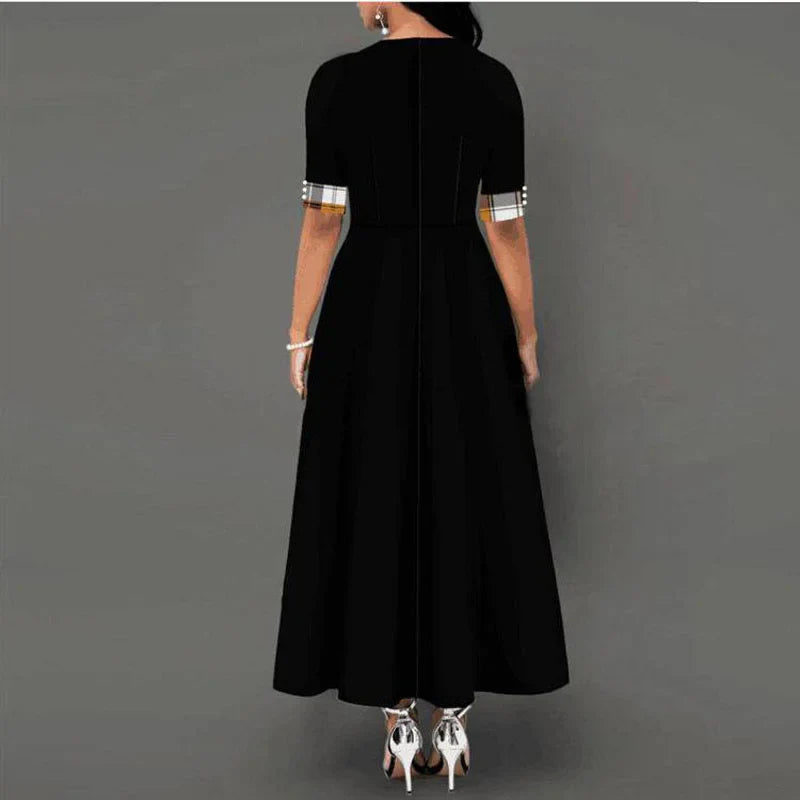 Vintage Geruite Maxi Jurk voor Dames Zomerjurk Lange Jurk