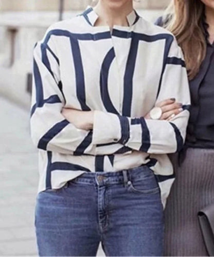 Vrouwen Blouse Zijde Geometrische Patronen