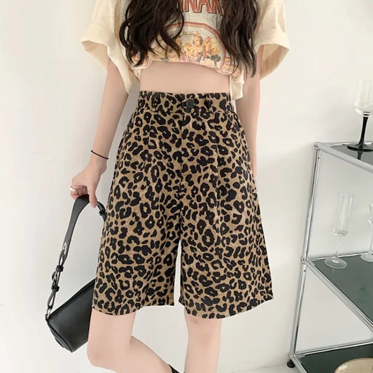 Dames Shorts Hoge Taille Luipaardprint Zomerkleding - StudioMarella