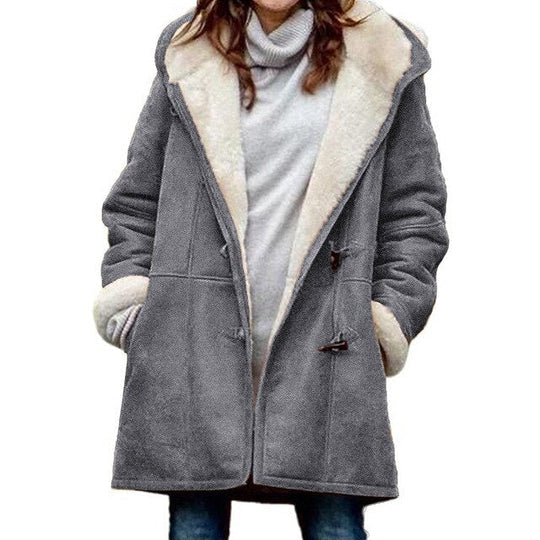 Damesjas Fleece Gevoerd met Capuchon Warm en Comfortabel