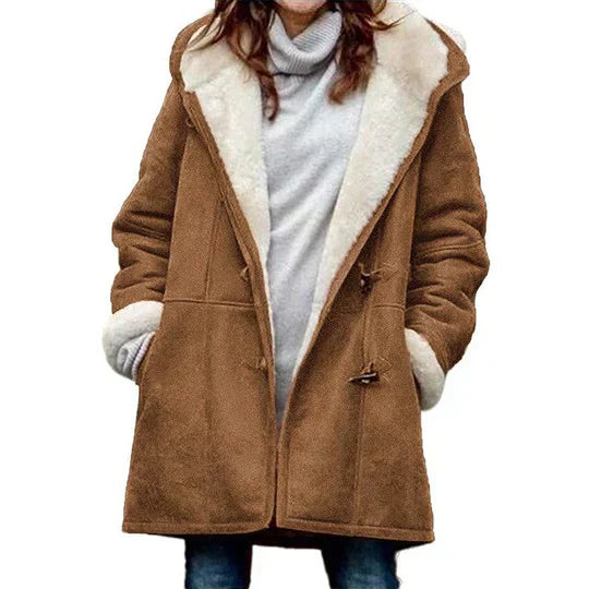 Damesjas Fleece Gevoerd met Capuchon Warm en Comfortabel