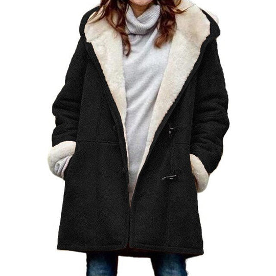 Damesjas Fleece Gevoerd met Capuchon Warm en Comfortabel