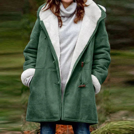 Damesjas Fleece Gevoerd met Capuchon Warm en Comfortabel - StudioMarella