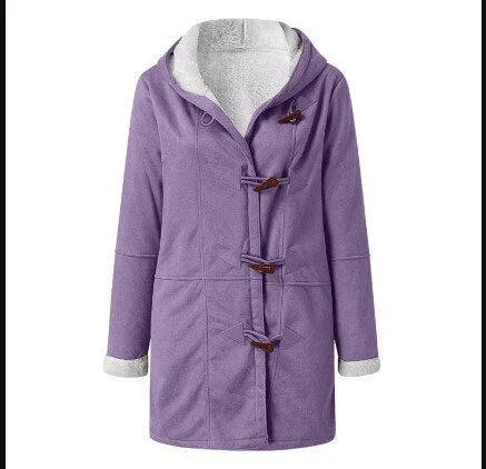 Damesjas Fleece Gevoerd met Capuchon Warm en Zacht