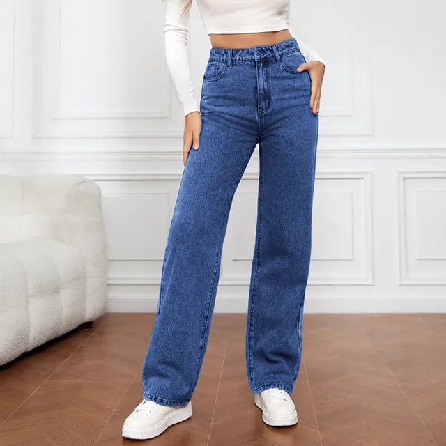 Hoge Taille Vintage Jeans Wijde Pijp Retro Stijl - StudioMarella