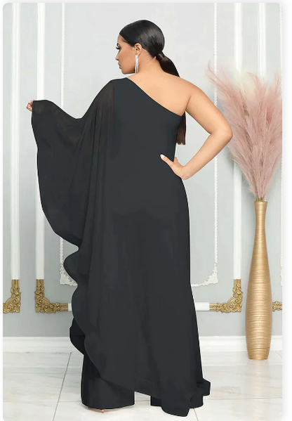 Dames Jumpsuit Lange Asymmetrische Avondjurk Elegance