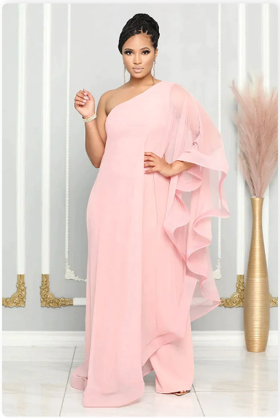 Dames Jumpsuit Lange Asymmetrische Avondjurk Elegance
