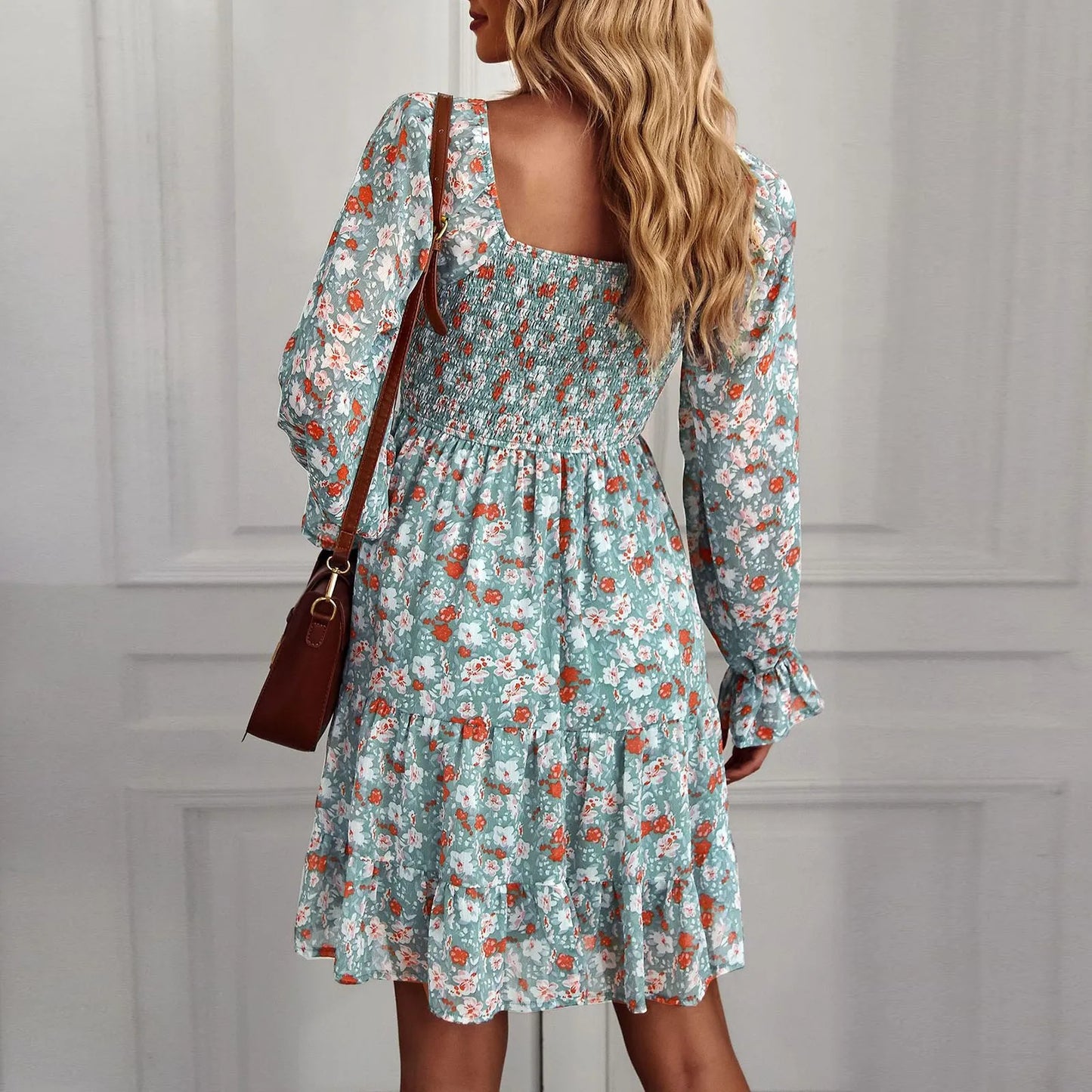 Lente Jurk Bloemenprint Chiffon Minirok Zomerjurk