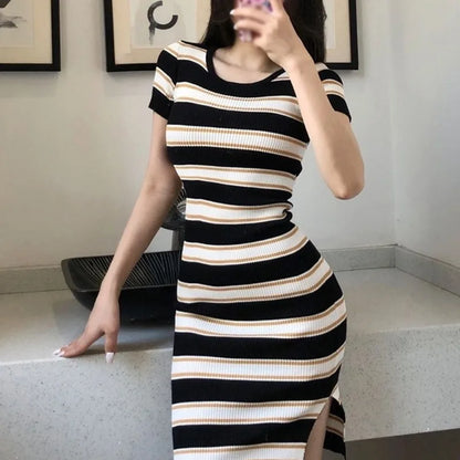 Damesjurk Hemelstreep Chic Stijl Jurk voor Vrouw