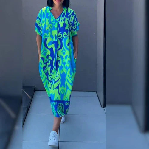 Dames Kaftan Midi Zomerjurk - Eliza