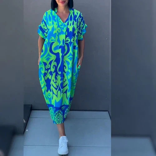 Vrouwelijke Zomerjurk Midi Lange Jurk Dames Kaftan - StudioMarella