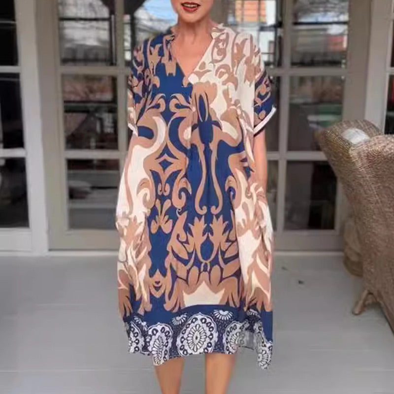 Dames Zomerjurk Midi Jurk Vrouwelijk Kaftan Stijl - StudioMarella