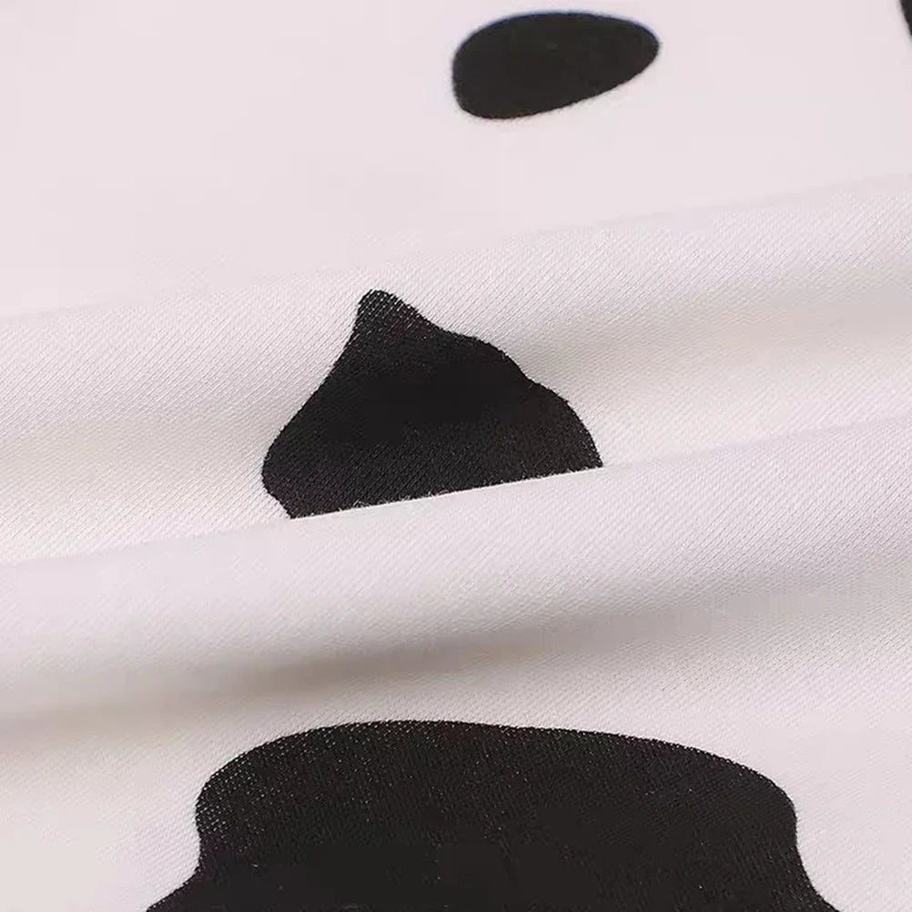 Vrouwelijke Pyjama Set Zomerse Koeienprint Comfortabel