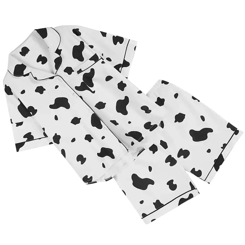 Vrouwelijke Pyjama Set Zomerse Koeienprint Comfortabel - StudioMarella