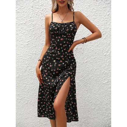 Dames Jurk Lange Polka Dot met Diepe Split → Lange Jurk Dames Polka Dot met Split voor Dames - StudioMarella