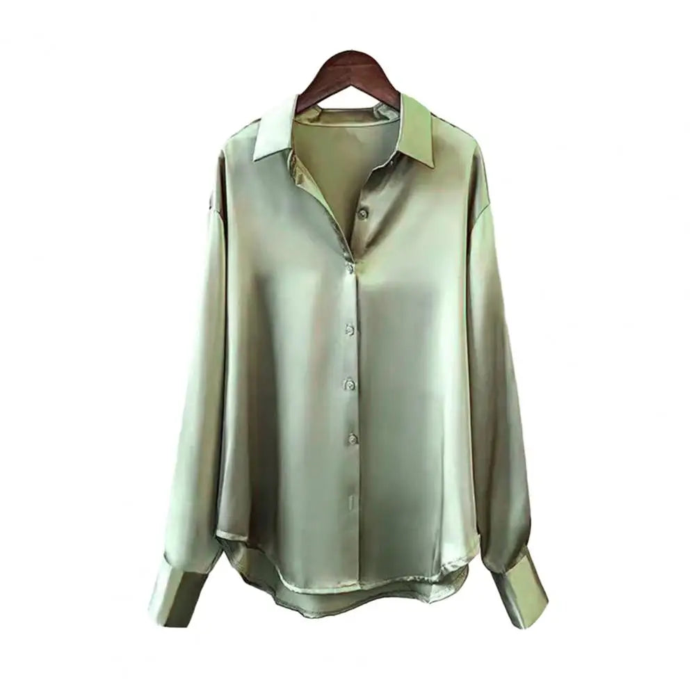Zijde Blouse Elegante Vrouwelijke Overhemd