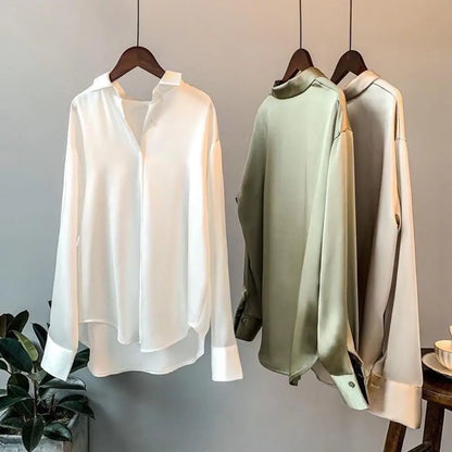 Zijde Blouse Elegante Vrouwelijke Overhemd - StudioMarella