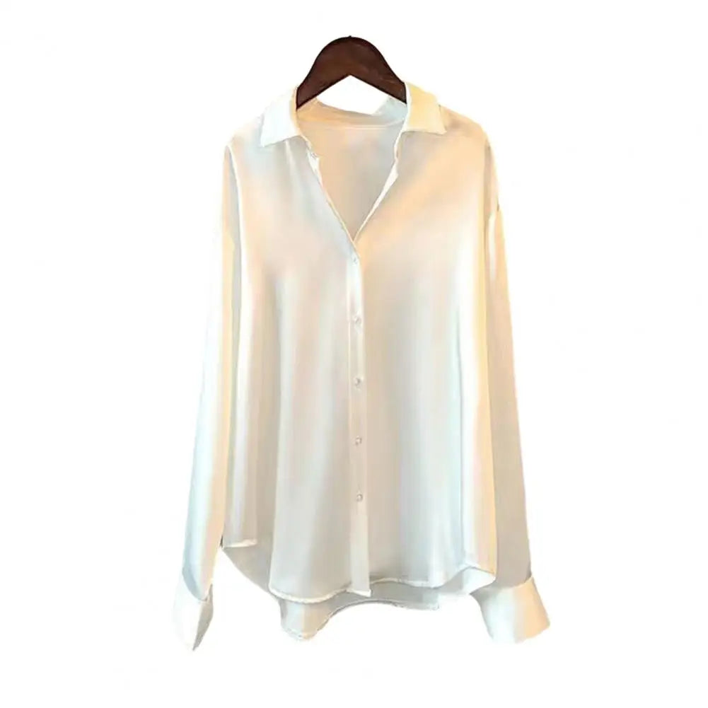 Zijde Blouse Elegante Vrouwelijke Overhemd