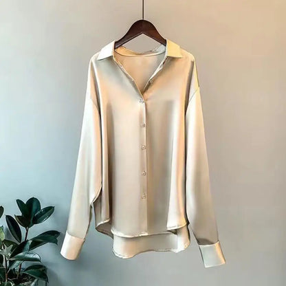 Zijde Blouse Elegante Vrouwelijke Overhemd