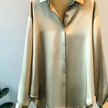 Zijde Blouse Elegante Vrouwelijke Overhemd