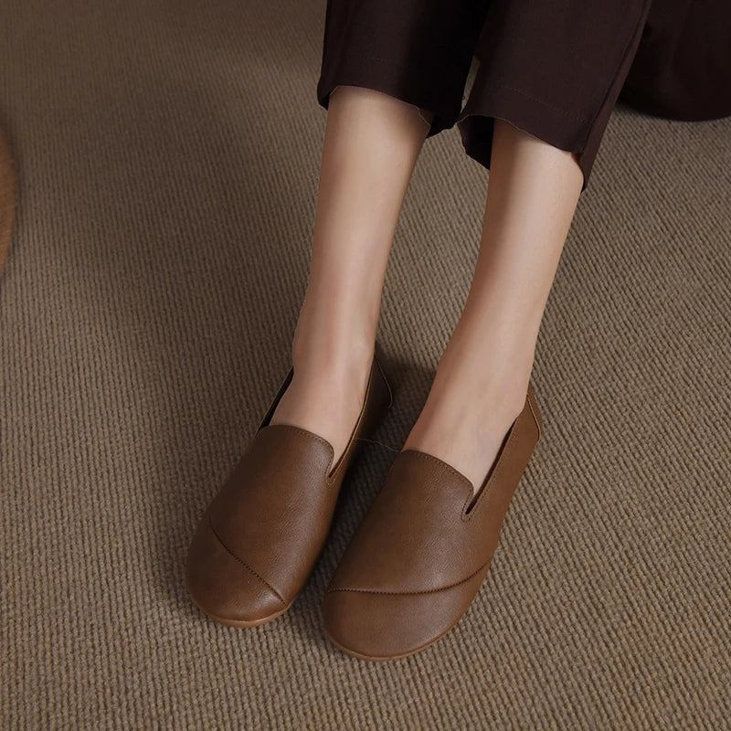 Dames Loafers Zacht Leer Comfortabele Schoenen