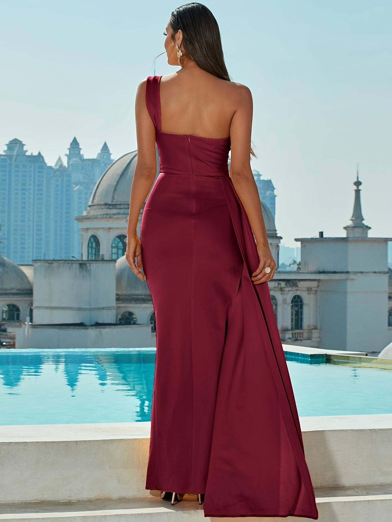 Dames Maxi Prom Dress met één schouder - Scarlett