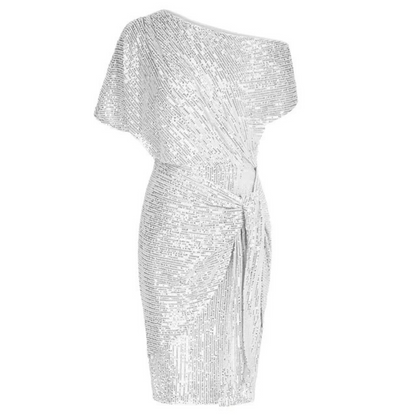 Dames Midi Feestjurk met Paillettenpatroon - Lexi