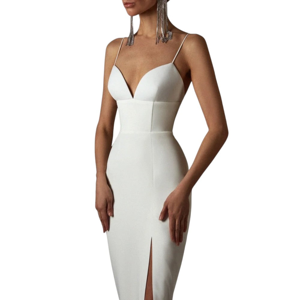Dames Gala Jurk Midi V-hals Elegant Avondjurk - StudioMarella