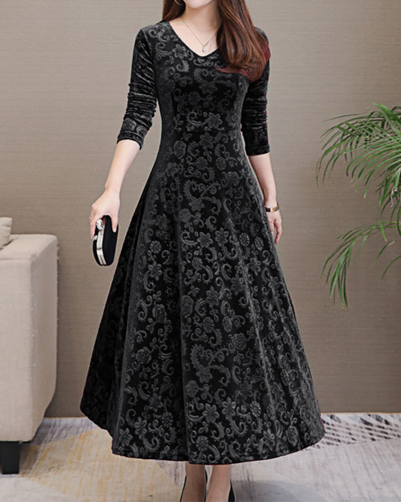 Dames Midi Gala Jurk van fluweel - Cathy