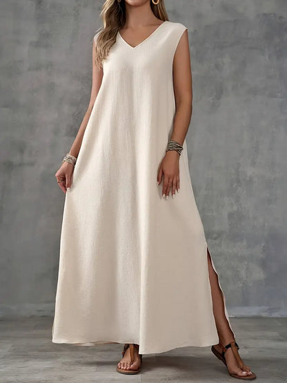 Dames Mouwloze Maxi Zomerjurk - Marigold