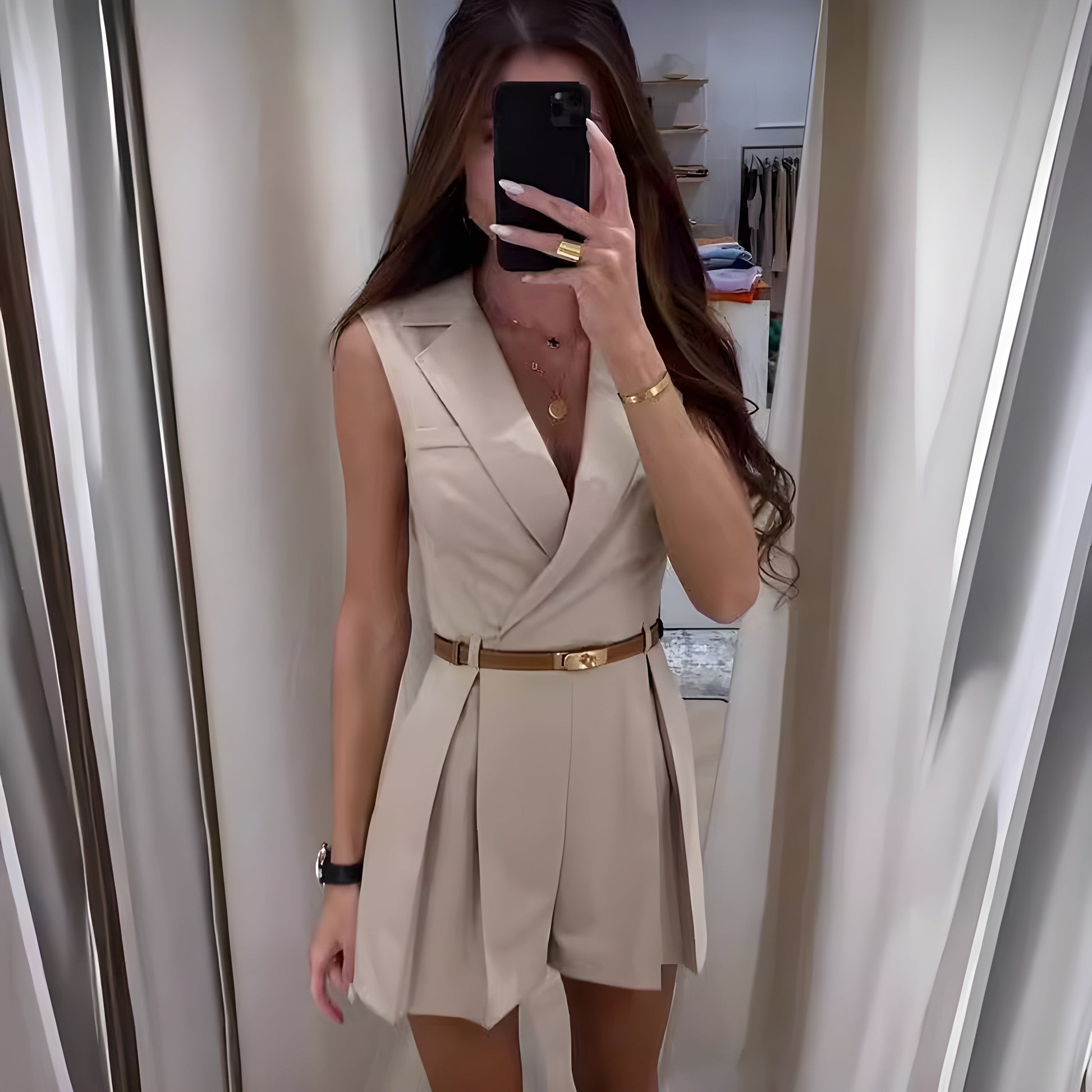 Dames Mouwloze Mini Romper - Rosalie