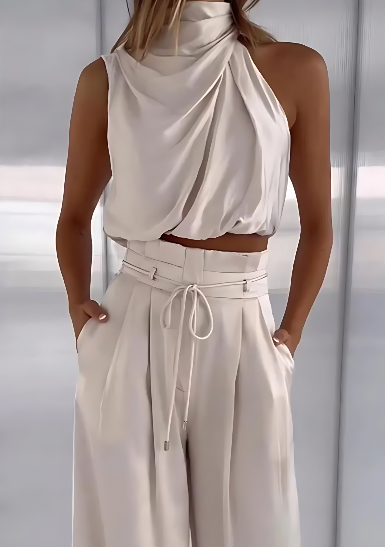 Dames Zomeroutfit Wijd Broek en Mouwloos Top Set - StudioMarella