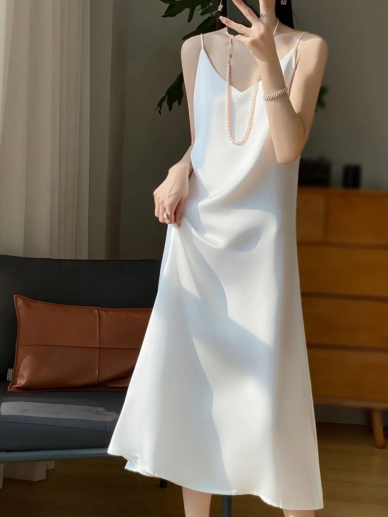 Dames Zomerjurk Maxi Mouwloos Vloeiende Jurk Amara → Dames Maxi Zomerjurk Mouwloos Vloeiend Jurk