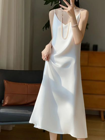 Dames Zomerjurk Maxi Mouwloos Vloeiende Jurk Amara → Dames Maxi Zomerjurk Mouwloos Vloeiend Jurk