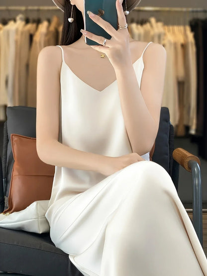 Dames Zomerjurk Maxi Mouwloos Vloeiende Jurk Amara → Dames Maxi Zomerjurk Mouwloos Vloeiend Jurk