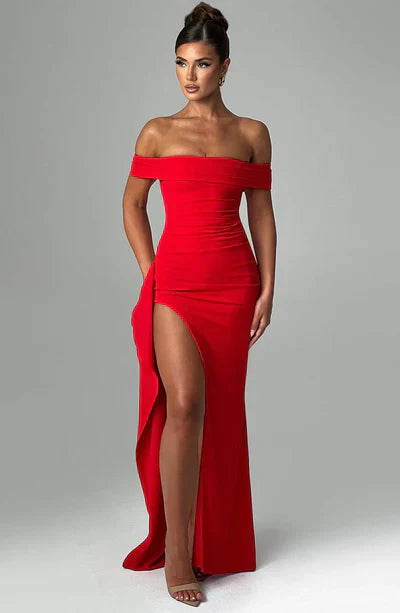 Elegante Off-Shoulder Maxi Jurk voor Bruiloft en Avondjurk