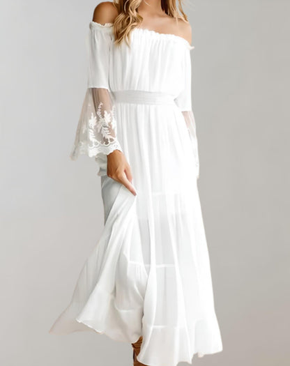 Dames Off Shoulder Maxi Jurk voor Bruiloft Elegant Elara - StudioMarella