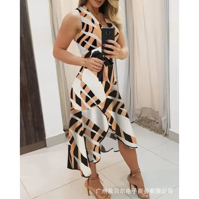 Elegante Mouwloze Jurk voor Dames Zomerjurk Glamour