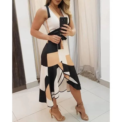 Elegante Mouwloze Jurk voor Dames Zomerjurk Glamour