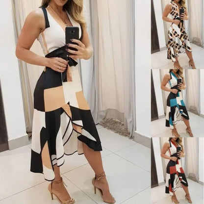 Elegante Mouwloze Jurk voor Dames Zomerjurk Glamour